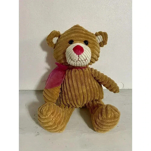 Unbranded Other - Light Brown Plush Teddy Bear 14“ Pink Bow Kids Toy Collector